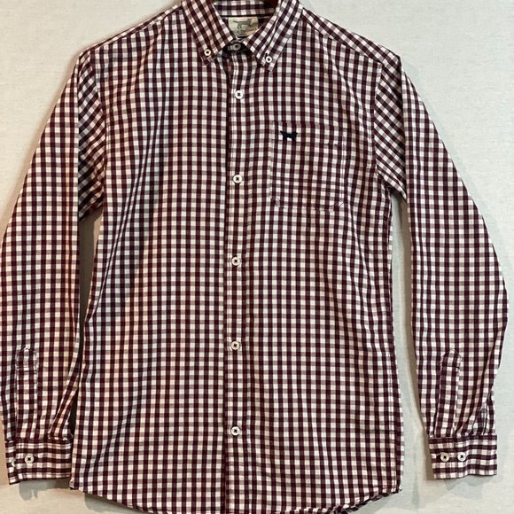 JACK THOMAS Other - Jack Thomas Boys Plaid Shirt Burgundy & White Size L